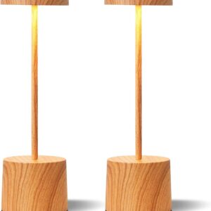 Kakanuo Wooden Rechargeable Cordless Lamp - Touch...