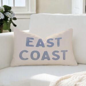 Coastal Decor, Blue Coastal Throw Pillow Cover 12x20,...
