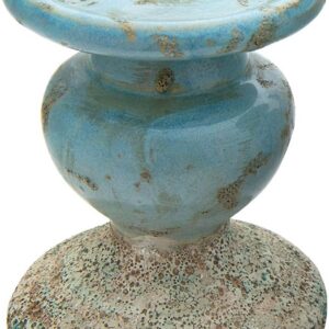 Creative Co-Op Small Distressed Blue Terracotta Pillar...