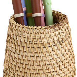 BTSKY Rattan Pen Cup, Handmade Desk Pencil Holders...