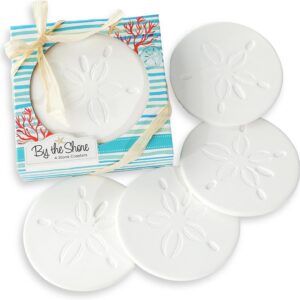 Kate Aspen Absorbent Sand Dollar Drink Coasters Set of...