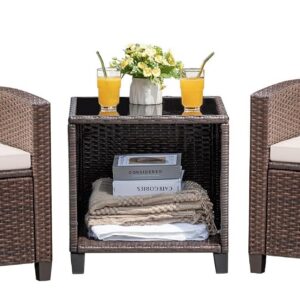 Devoko 3 Pieces Patio Furniture Set, PE Rattan Wicker...