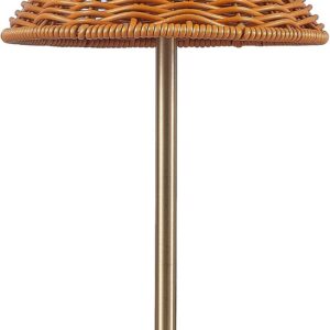 Boho Rattan Table Lamp,Wicker Night Light,LED...
