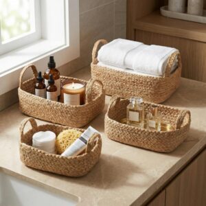 Beautiful Storage Basket Set of 4 - Natural Jute Rope...