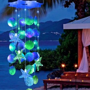 Toodour Solar Wind Chimes for Outside, Shells Light...