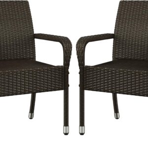 Yaheetech Set of 2 Stackable Outdoor Rattan Dining...