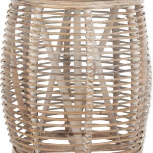 SAFAVIEH Furniture - Maui Rattan Drum Stool Table - Grey...