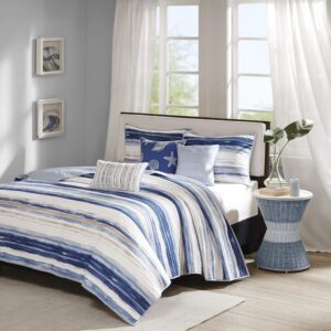 Madison Park Quilt Set Cottage Coastal Design, 6 Piece...