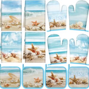 SiliFine 12 Pcs Summer Beach Kitchen Towels Pot Holders...