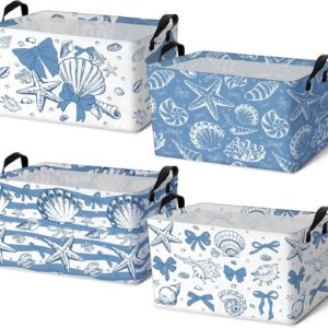 4pcs Christmas Storage Basket Fabric Laundry Baskets...