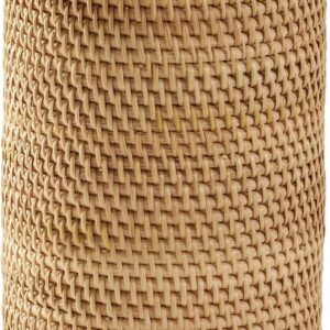 Floor Standing Toilet Paper Reserve with Lid, Rattan
