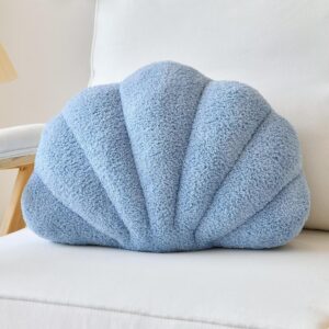 Lfsaaj Dusty Blue Seashell Throw Pillows, Shell Shaped...