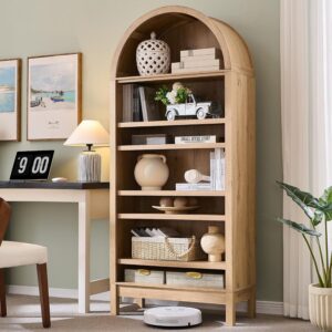 IFGET 71" Tall Arched Bookshelf, 7 Tiers Arch Bookcase...