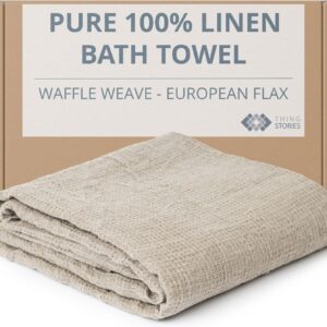 Pure 100% Linen Bath Towel - 30x60-inch Lightweight...