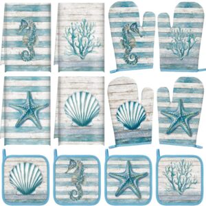 Tigeen 12 Pcs Beach Coastal Kitchen Towels Starfish...