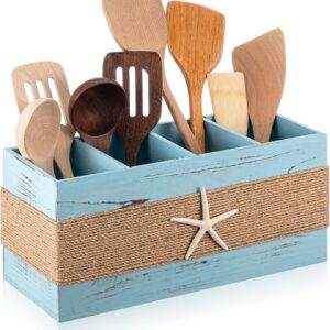 AceOrbit Starfish Coastal Utensil Holder, Large 4...