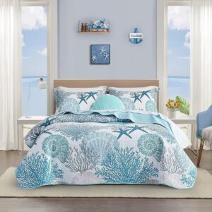 Tritard 3 Piece Coastal Quilt Sets King Size -...