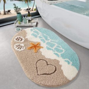 LUMI Soft and Absorbent Beach Bathroom Rug, Non-Slip...