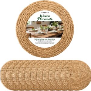 13 in Round Woven Placemats Plate Chargers Set of 12,...