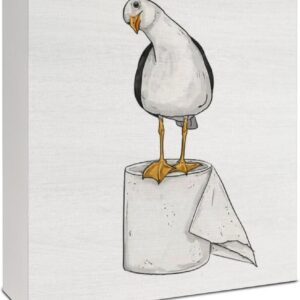 Seagull Beach Bathroom Decor, Seagull Wooden Box Signs...