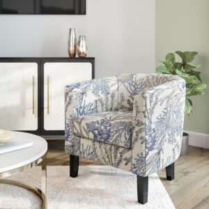 BELLEZE Living Room Chair, Linen Round Accent Barrel...