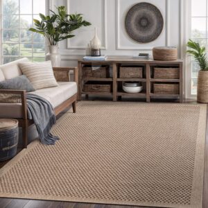 CAMILSON Easy Jute Rug 5x7, Indoor Outdoor Natural Color...