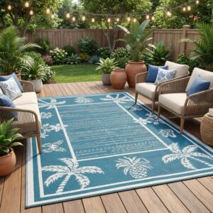 Garvee Outdoor Rug 5x8 Waterproof for Patios, Reversible...