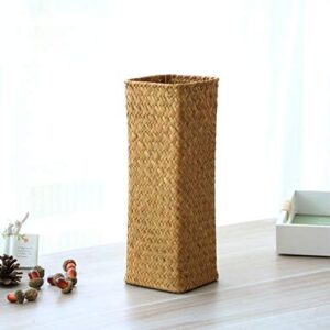 Natural Seaweed Weave Basket Pastoral Rattan Vase Bamboo...