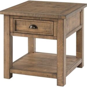 Monterey Farmhouse Rustic End Table, Solid Pine Wood...