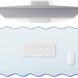 Hahafelt Scalloped Desk Mat Large Desk Pad Cute Coquette...