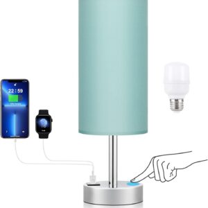Teal Touch Table Lamp for Bedroom - Bedside Desk Lamp...
