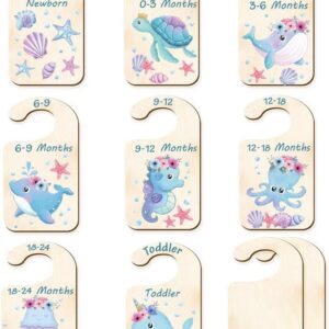 CRASPIRE 10Pcs Wood Baby Wardrobe Dividers Ocean Size...