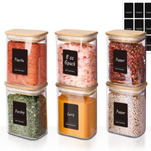 Comsaf Spice Jars with Label，8 oz Small Glass Jars...