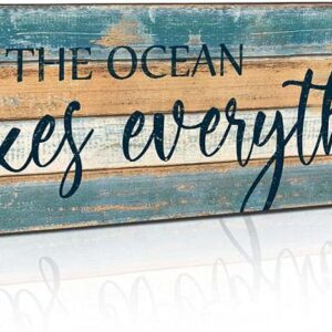 Coastal Decor Wood Plaque Sign Beach Themed Wall Decor -...