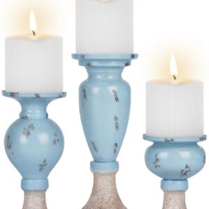 Sziqiqi Farmhouse Coastal Candle Holder: Pillar Candle...