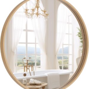 WallBeyond Round Wood Mirror 24 inch Circle Wall Mirror...