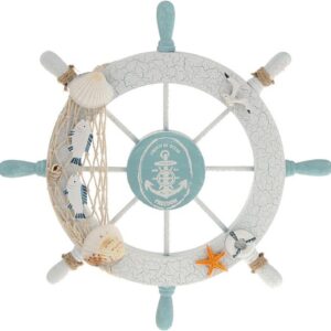 Rienar Nautical Beach Wooden Boat Ship Steering Wheel...