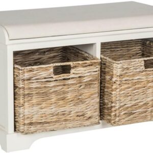 SAFAVIEH Furniture - Freddy 2-Basket Storage Bench -...