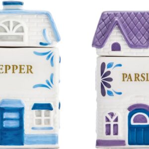 Bico Spice Cottages Blue and Purple 4 oz Ceramic Spice...