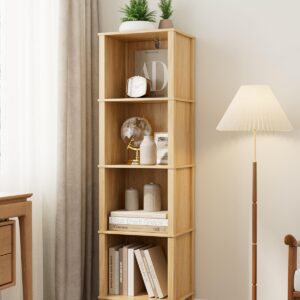 Book Shelf, Modern 4-Tier Bookcase, Open Storage...