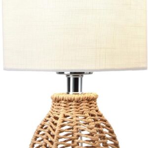 KUNJOULAM Rattan Table Lamp, Small Nightstand Lamp with...