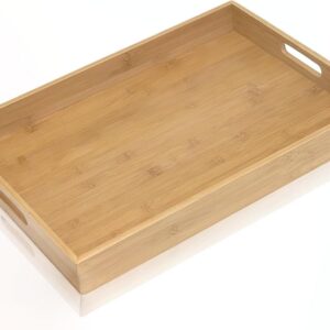 Krismax Serving Tray with Handles, Bamboo Breakfast Tray...