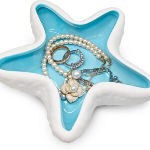 Starfish Jewelry Dish Ceramic Trinket Tray - Ocean...