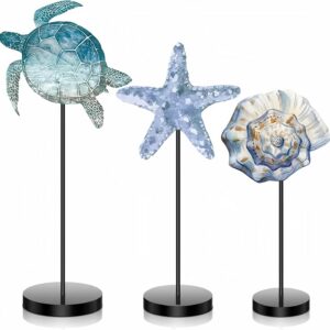 Maitys 3 Pcs Sea Table Decor Coastal Turtle Starfish...