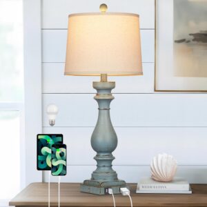 Cinkeda 27.5" Tall Coastal Lamp,Retro-Blue Vintage...