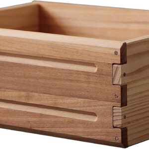 1 Pack Wooden Storage Bin of 16"x12"x6.25".Durable Open...
