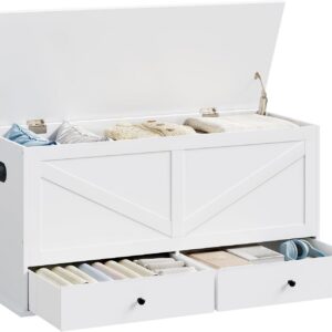 VASAGLE Storage Chest, Storage Bench with 2 Fabric...