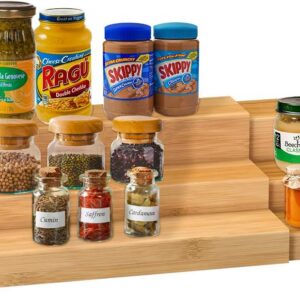 Spice Rack Kitchen Cabinet Organizer- 3 Tier Bamboo...