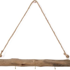 15-Inch Driftwood Wall Hanging Jewelry Hanger - Rustic...