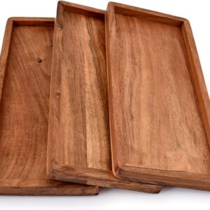 NIRMAN Acacia Wood Rectangular Wooden Platters for Home...